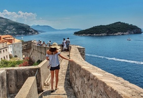 Dubrovnik, Croatia, defensive stone walls