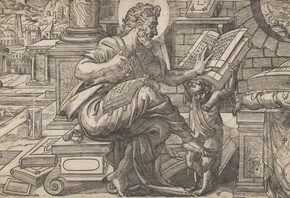 Anthony van Leest, Netherlandish, 156575, Saint Matthew seated and reading from a book