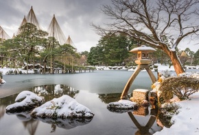 Kenroku-en, Six Attributes Garden, Kanazawa, old private garden, Japan