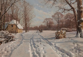 Peder Mork Monsted, Danish, 1915, Winter View