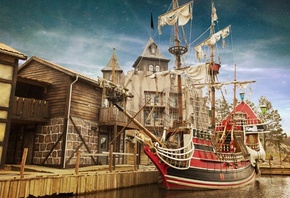 Abra Havn, pirate town, amusement park, Norway