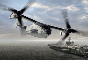 US Navy, Bell Boeing V-22 Osprey, multi-mission tiltrotor military aircraft