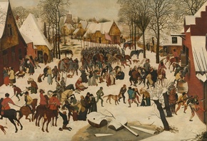 Pieter Brueghel the Younger, Flemish, A Flemish village in winter with the  ...
