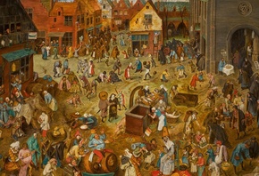 After Pieter Brueghel the Elder, flemish, The Battle between Carnival and L ...