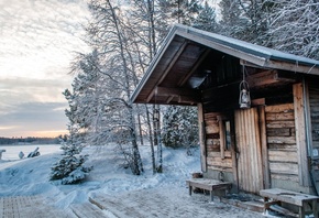 Lake Paijanne, Lehmonkarki, traditional smoke sauna, Finland