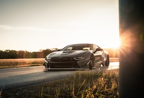 BMW, BMW i8, Liberty Walk, Road, Sun