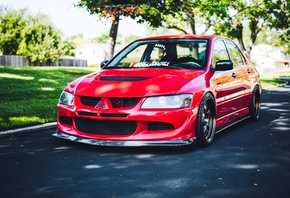 Mitsubishi, Mitsubishi Lancer, Evolution, Red, Road, Evo, Lancer Evolution