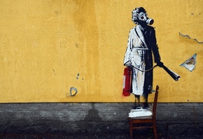 Banksy, mural, Hostomel, Ukraine