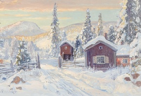 Carl Brandt, Sweden, mountain pasture in the snow