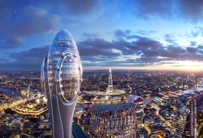 London, floral observation tower, Tulip tower, project