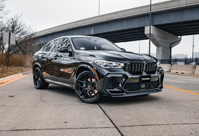 BMW, BMW X6M, Black, X6M, Road