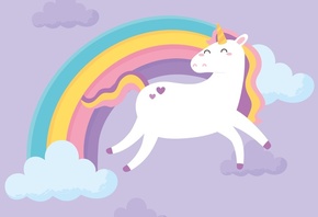 cute, unicorn, cloud, fantasy