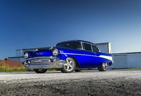 blue, gm, muscle, classic, bel-air, custom wheels