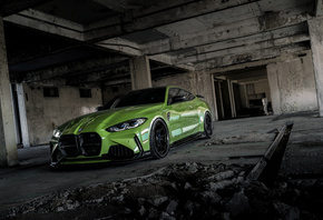 BMW, BMW M4, Coupe, ADRO, Green, Sportcar, Building