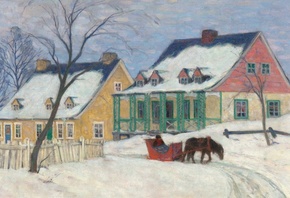 Clarence Gagnon, Canadian, Old Houses, Baie-Saint-Paul, 1912