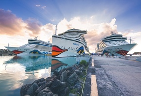 St Johns, Antigua and Barbuda, AIDAluna, AIDAperla, AIDAdiva, cruise ships, AIDA Cruises