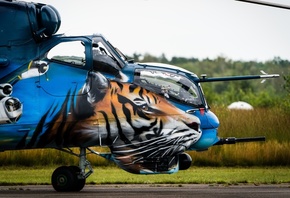 Hellicopter, tiger camouflage, Czech Army