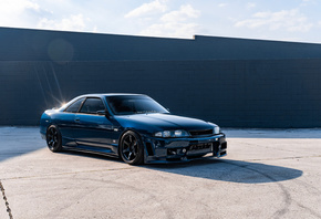 Nissan, Nissan Skyline, Skyline, R33, Blue, Stance