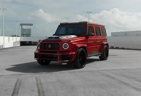 Mercedes, Mercedes-Benz, G CLass, Red, Brabus, Parking, AMG