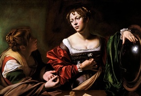 Caravaggio, Italian, 1598, Martha and Mary Magdalene, Detroit Institute of Arts