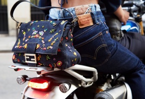 vintage, bag, denim