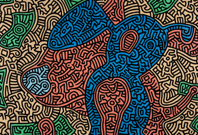 Keith Haring, American, Piglet Goes Shopping