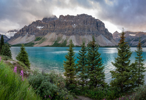 Природа, Канада, Горы фото, Озеро, Облака hd картинки, Горы в Канаде картин ...