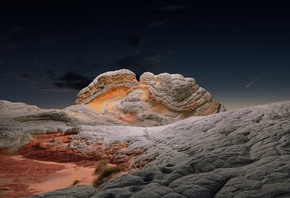 , macOS, Big Sur, Sunset, Starry, iOS 14, rocks, sky, Evening, Sediment ...