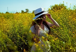 nature, flowers, plants, women outdoors, brunette, women, model, sky, white ...