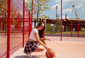 public, girl, basketball ball, women outdoors, sunglasses, women, brunette, ...