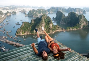 Ha Long Bay, Vietnam, loving couple