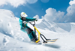 alpine ski resort, Snow Biking, speed