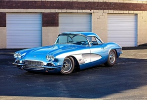 corvette, muscle, blue, gm, 1957