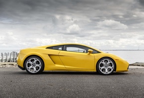 Lamborghini Gallardo, yellow cars, car, italian cars, Lamborghini, sky, nat ...