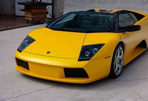 Lamborghini Murcielago Roadster, yellow cars, car, italian cars, Lamborghin ...