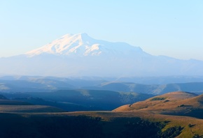 landscape, nature, mountains, sky, snowy peak, hills, snow