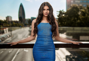 Mulher, Vestido, Linda, pose