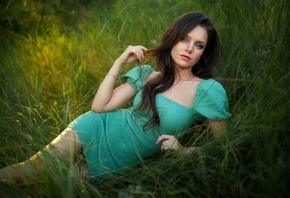 Dmitry Shulgin, Ekaterina Kononova, model, grass, , women outdoors,  ...