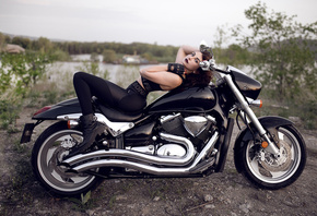 women with motorcycles, motorcycle, brunette, , women outdoors, mode ...
