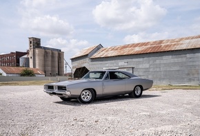 обои Mopar, Classic, Silver, Muscle, Charger, Dirt, Buildings Mopar, Classic, Silver, Muscle, Charger, Dirt, Buildings