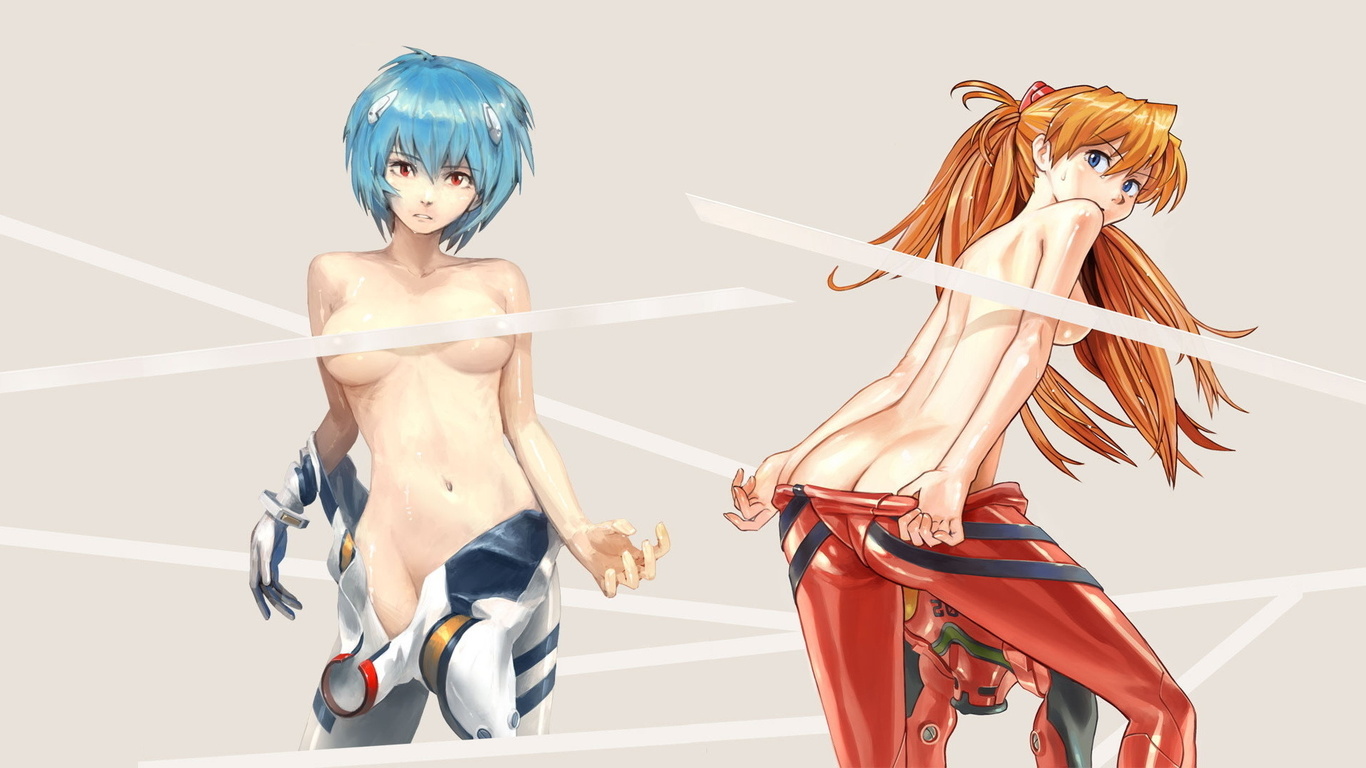 asuka langley, rei ayanami, neon genesis evangelion, nge, evangelion, asuka, rei, eva, nu