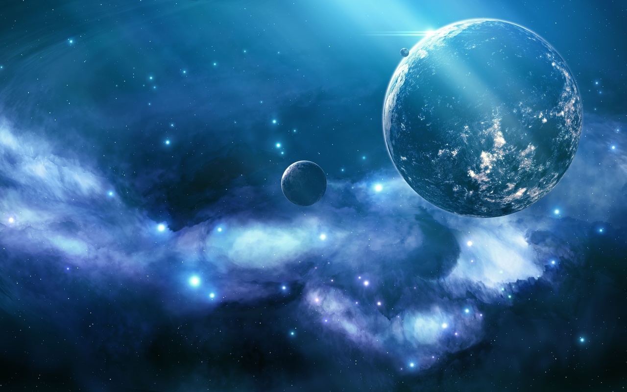 Blue nebula, unknown planet, , , , 