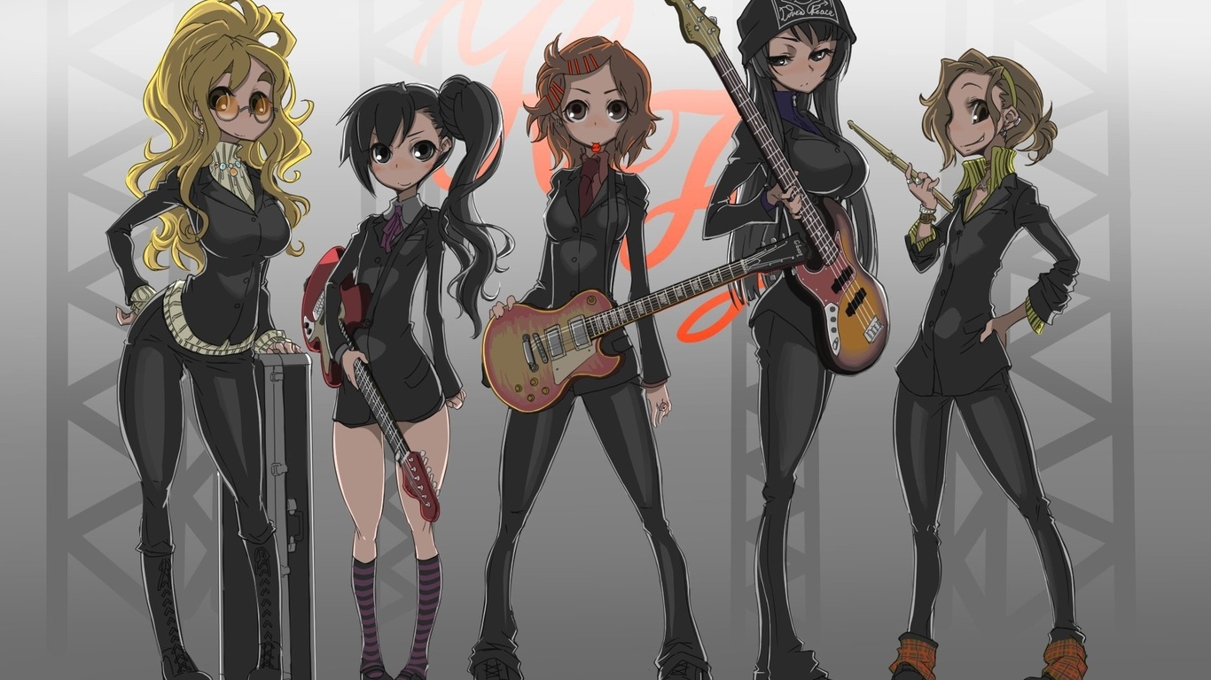 k-on, akiyama mio, guitar, hirasawa yui, kotobuki tsumugi, nakano azusa, tainaka ritsu