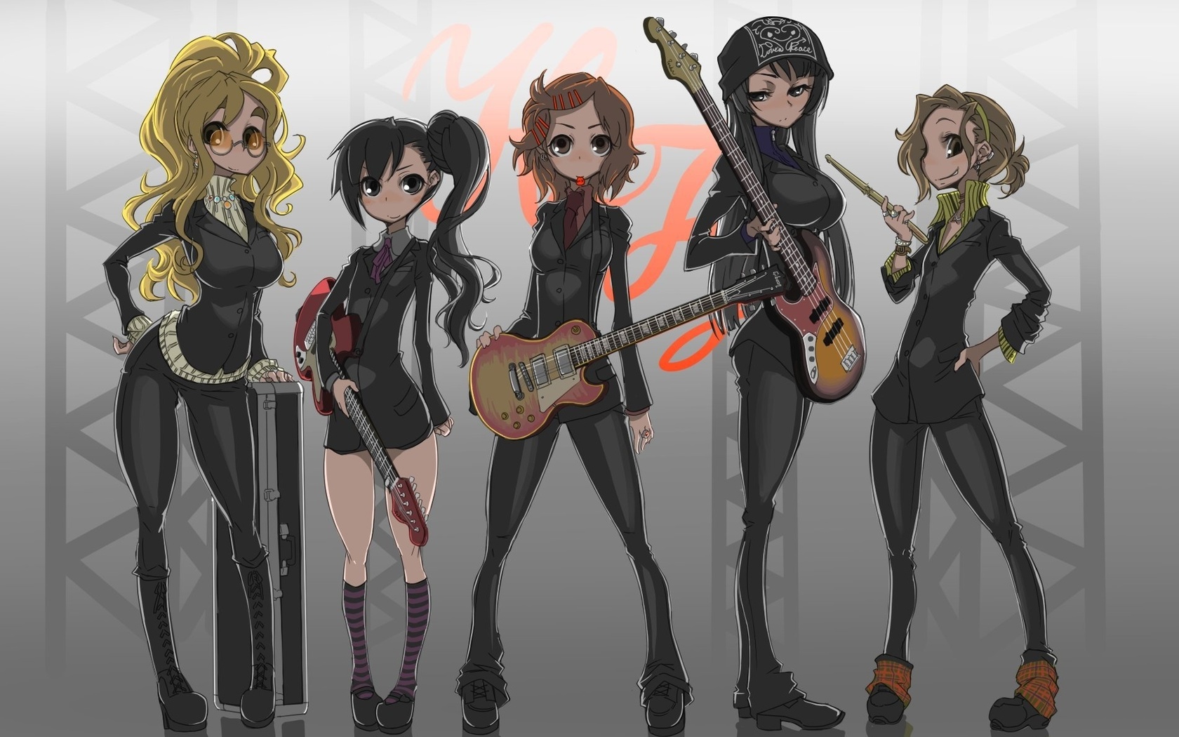 k-on, akiyama mio, guitar, hirasawa yui, kotobuki tsumugi, nakano azusa, tainaka ritsu