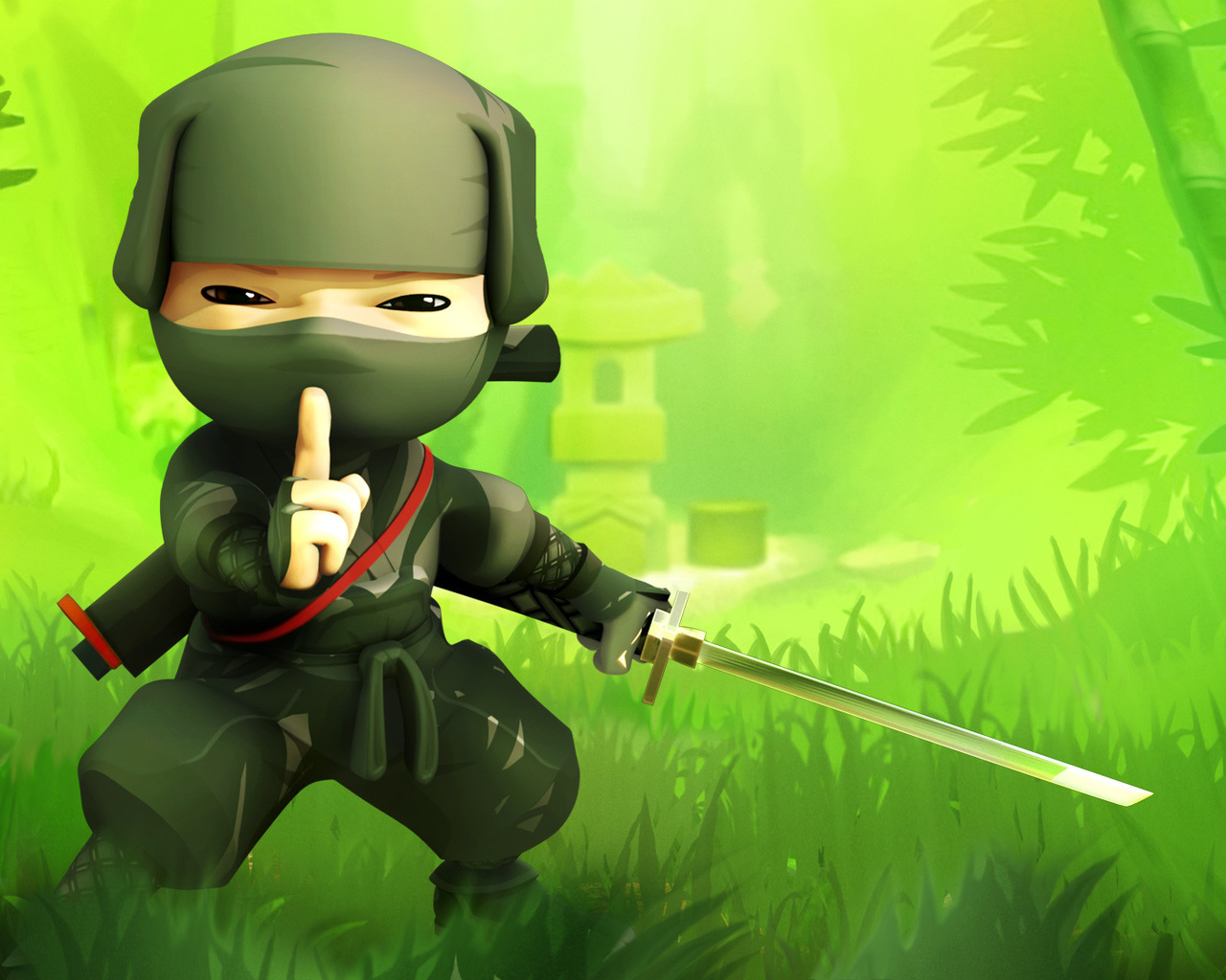 game,  , , , tss, , Mini ninja, green, grass