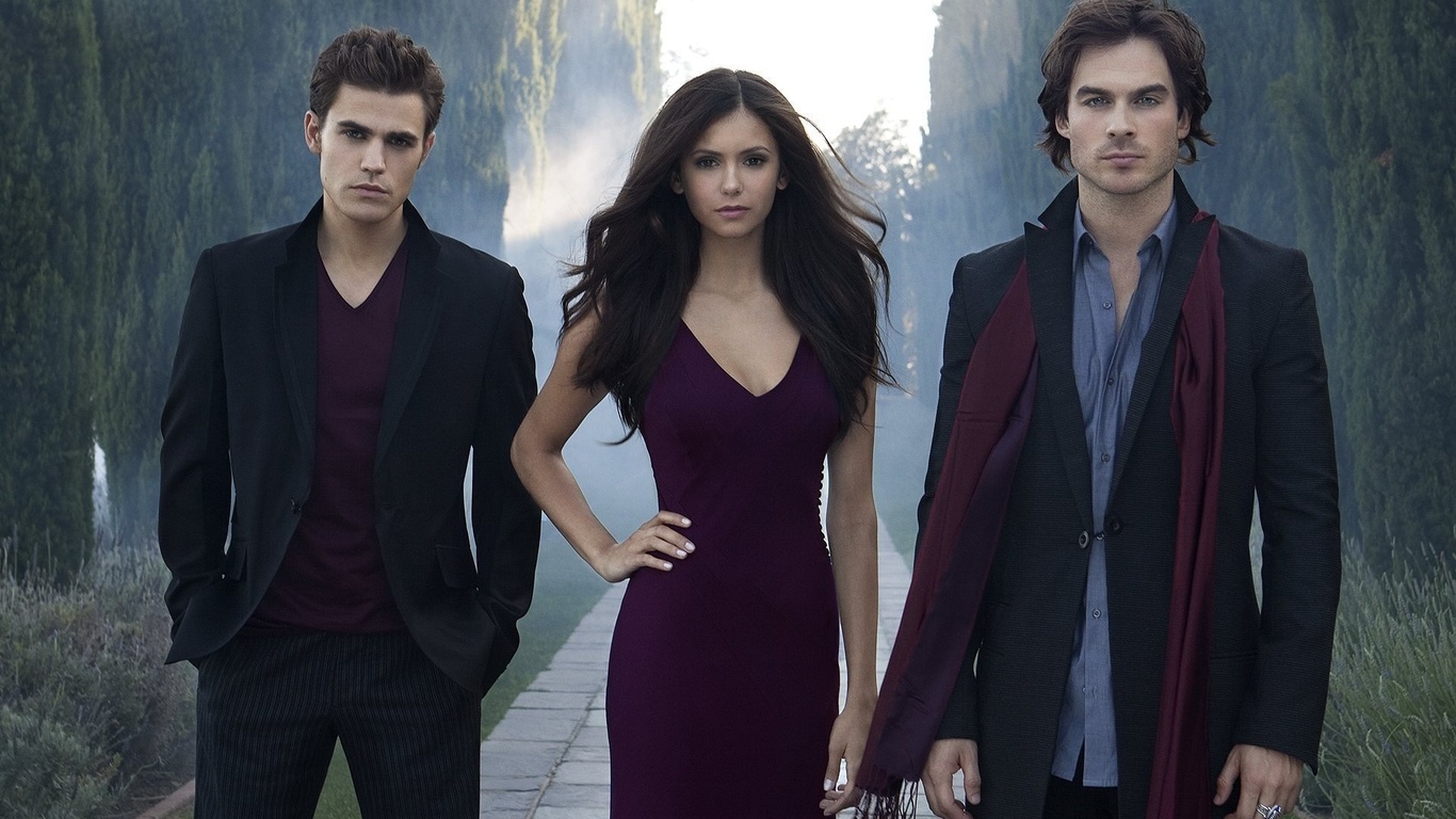 the vampire diaries,  , stefan, damon, elena, 