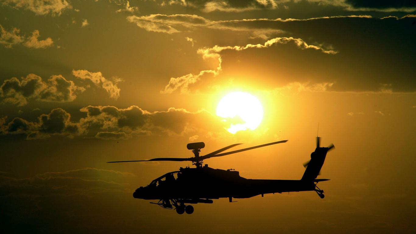 apache, , sunset, , Helicopter