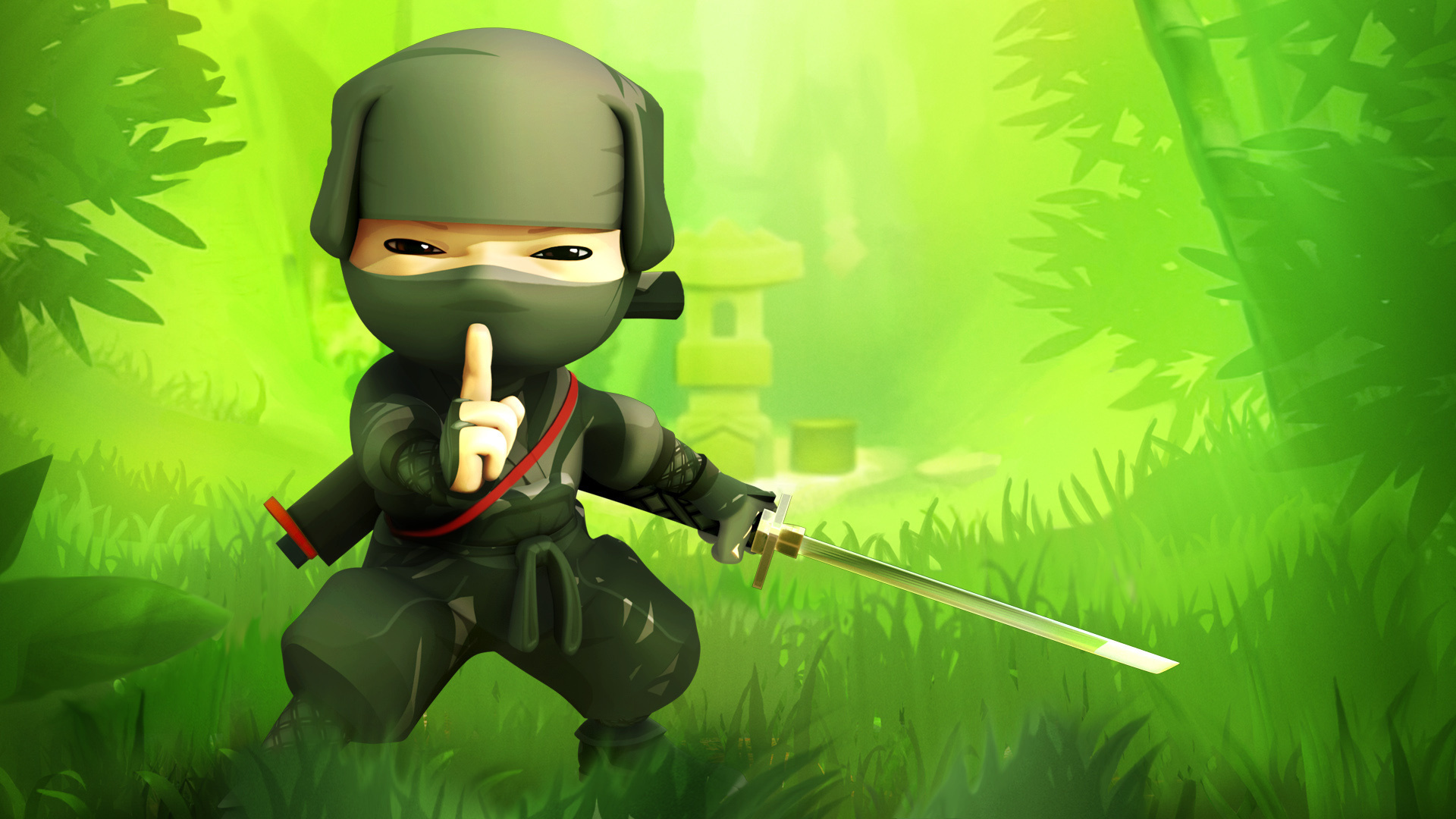 game,  , , , tss, , Mini ninja, green, grass