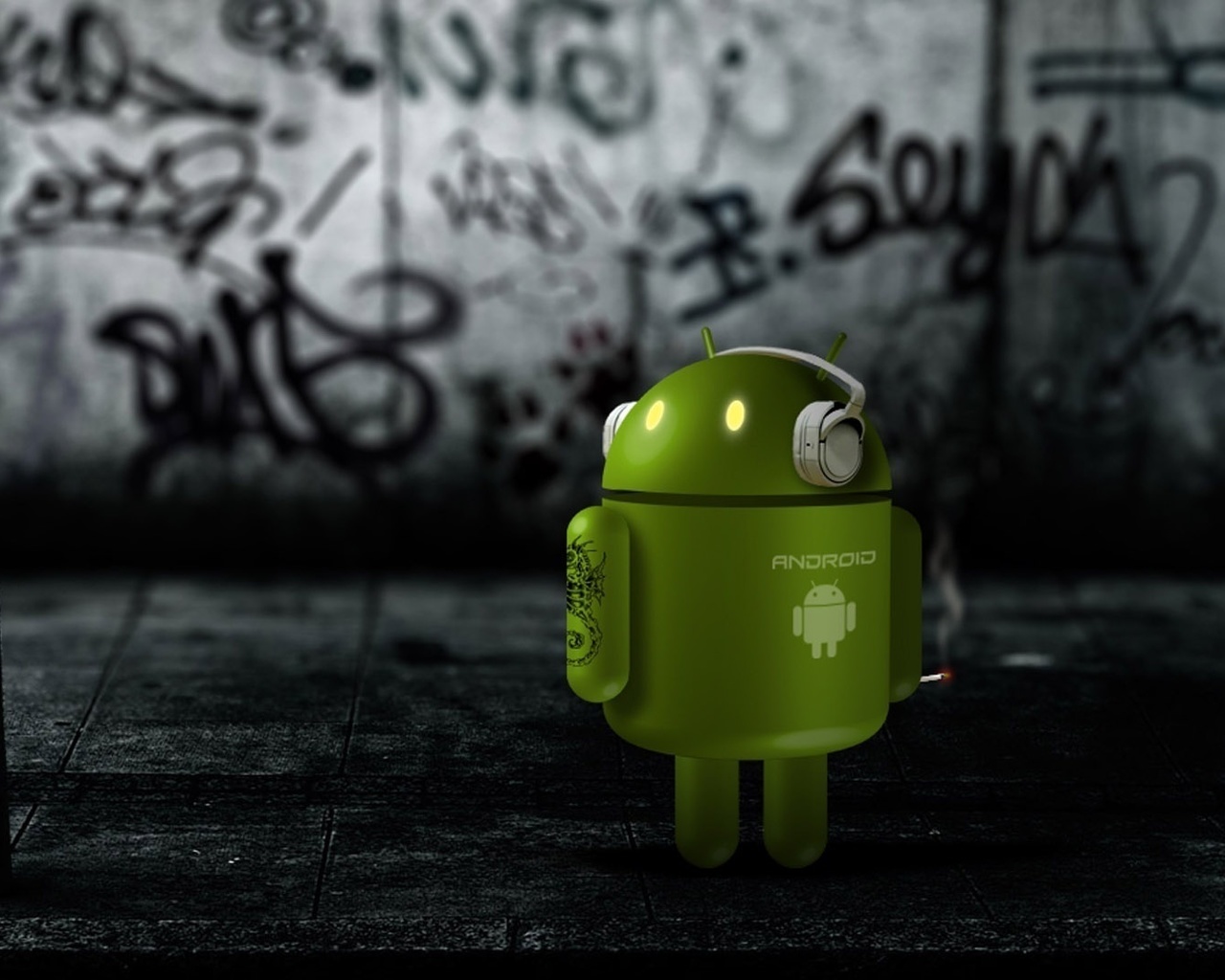 зелёненький, робот, Android, андройд