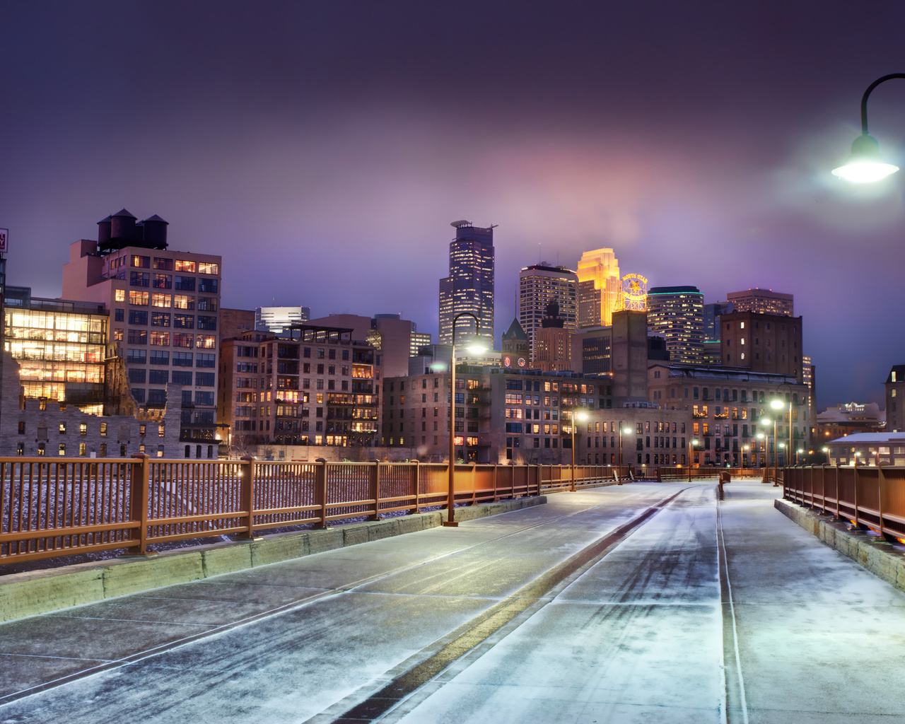 , minnesota, skyline at night, United states, snow, minneapolis, winter